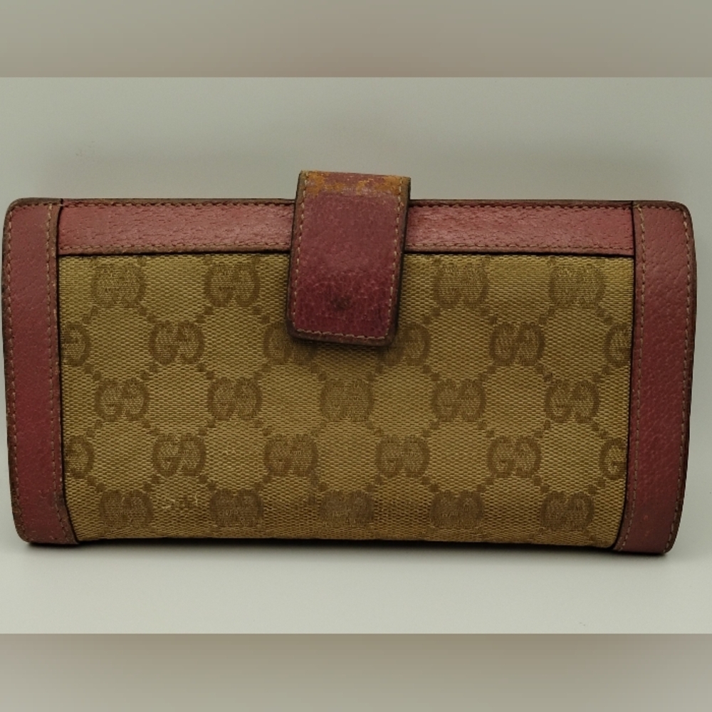 Gucci Brown and Burgundy Wallet With Callouts In Description 7.5"L×4"H - Picture 2 of 11